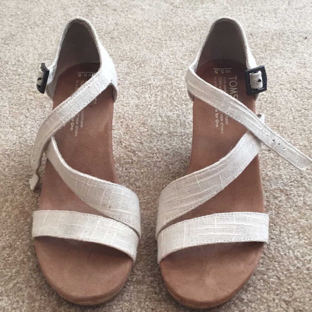 Cream colored Toms wedge